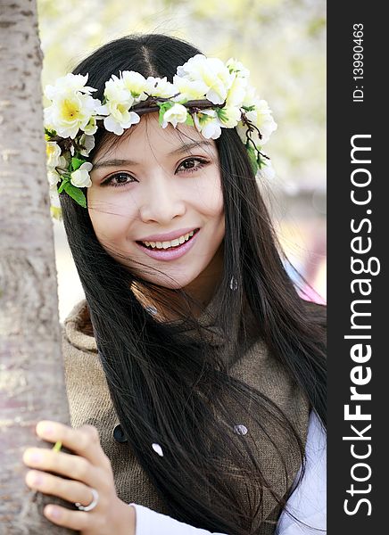 Beautiful Asian girl's portrait in spring. Beautiful Asian girl's portrait in spring.