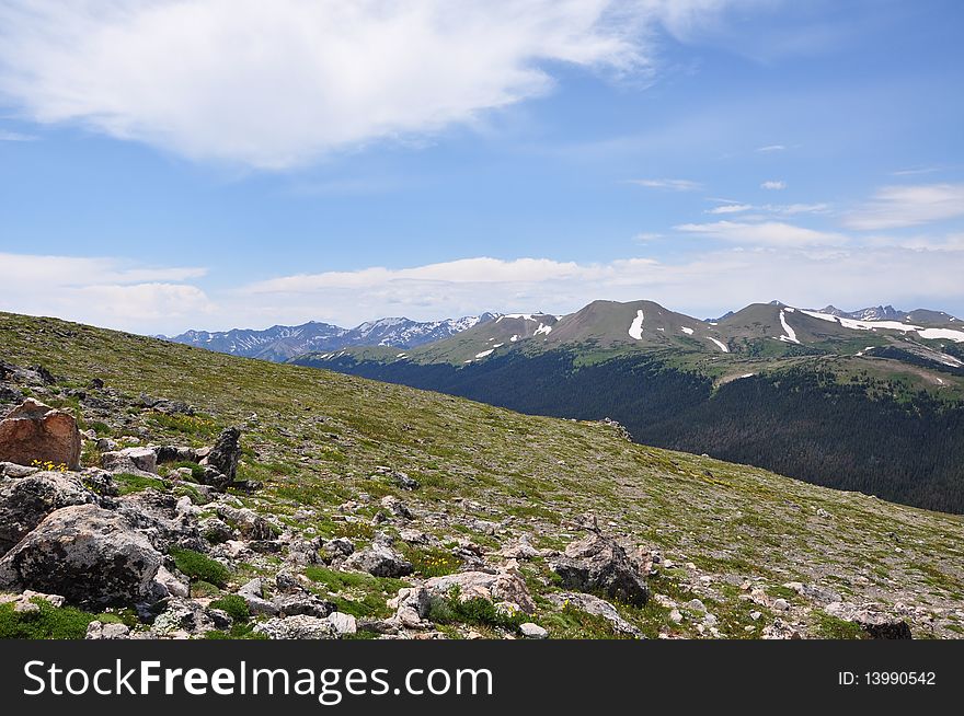 Mountain peaks in Colorado park. Mountain peaks in Colorado park