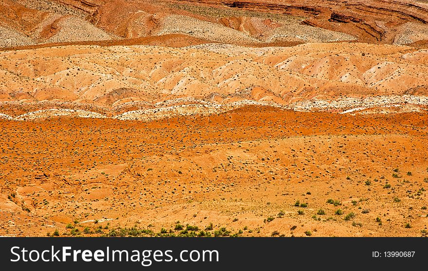 Small red hills, beside the road to Monument Valley. Small red hills, beside the road to Monument Valley