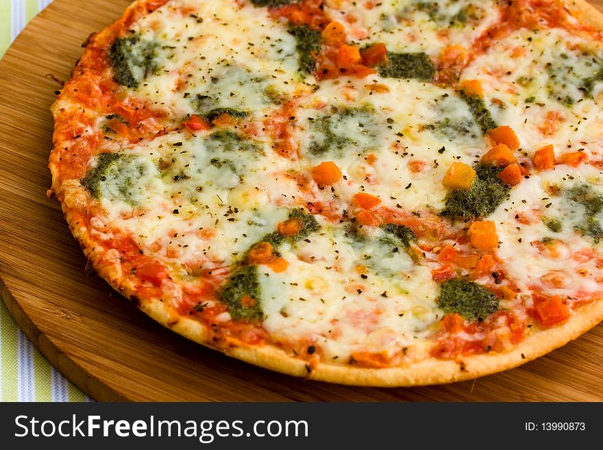Pizza with Broccoli and Mozzarella