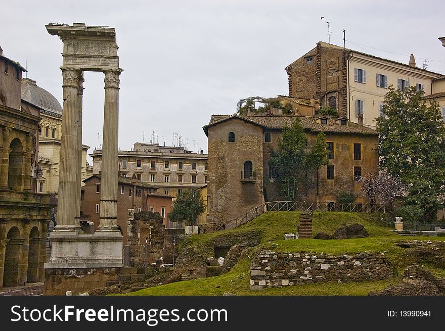 Ruins of the Apollo Temple, rome, italy