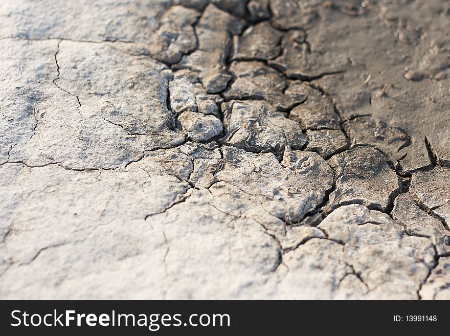 Earth, sand in the crevices of drought, the background