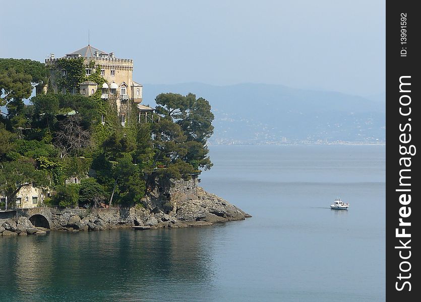A castle-like hotel overlooking the Mediterranean sea. A castle-like hotel overlooking the Mediterranean sea.