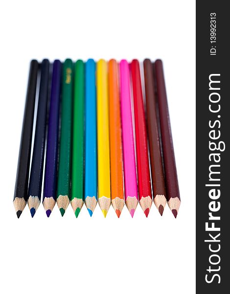 Colored pencils. isolated on white background. Colored pencils. isolated on white background.