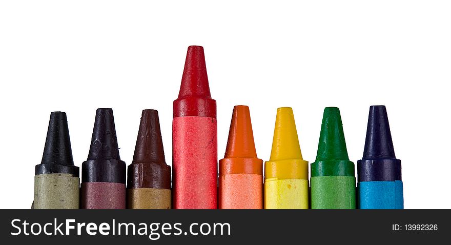 Colored wax pencils. isolated on white background. Colored wax pencils. isolated on white background.