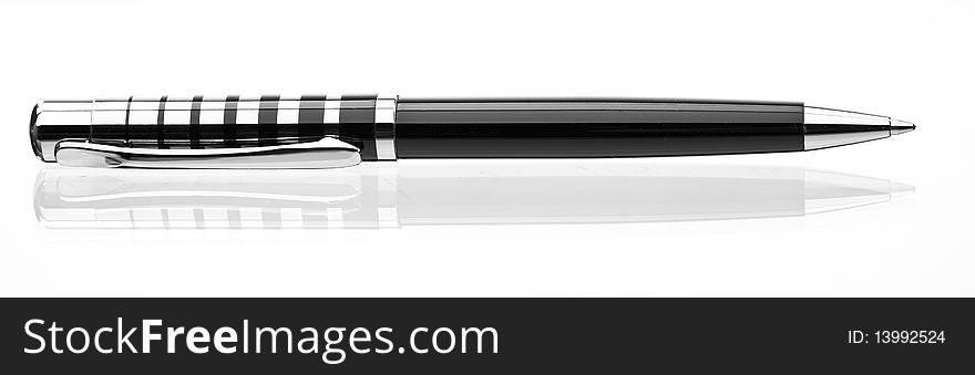 Shiny pen isolated on white. Shiny pen isolated on white