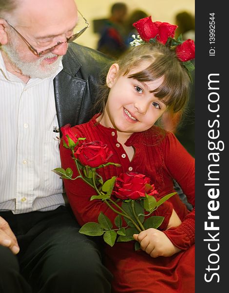 Grandpa and granddaughter portrait at the school play. Please note the watermark goes right over the teeth and that is why they look odd. Grandpa and granddaughter portrait at the school play. Please note the watermark goes right over the teeth and that is why they look odd.