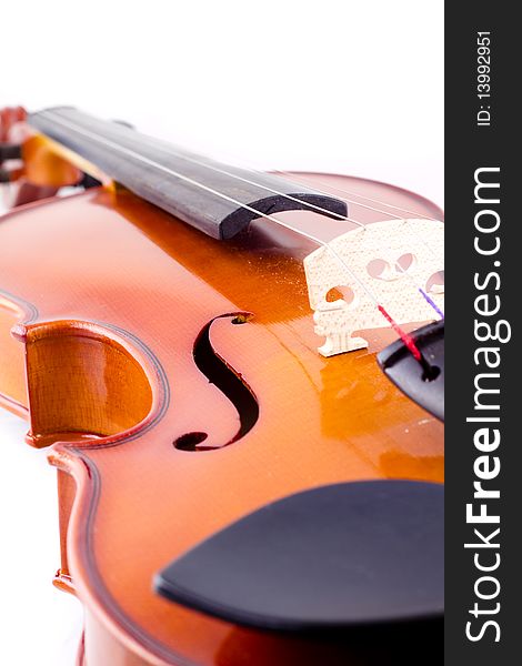 Vintage violin over white background