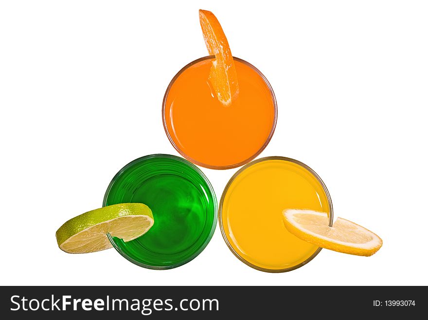 The Glasses Of  Juice Isolated
