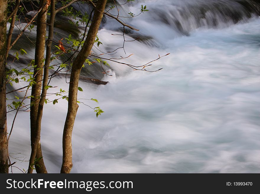 Stream in the mountains in spring