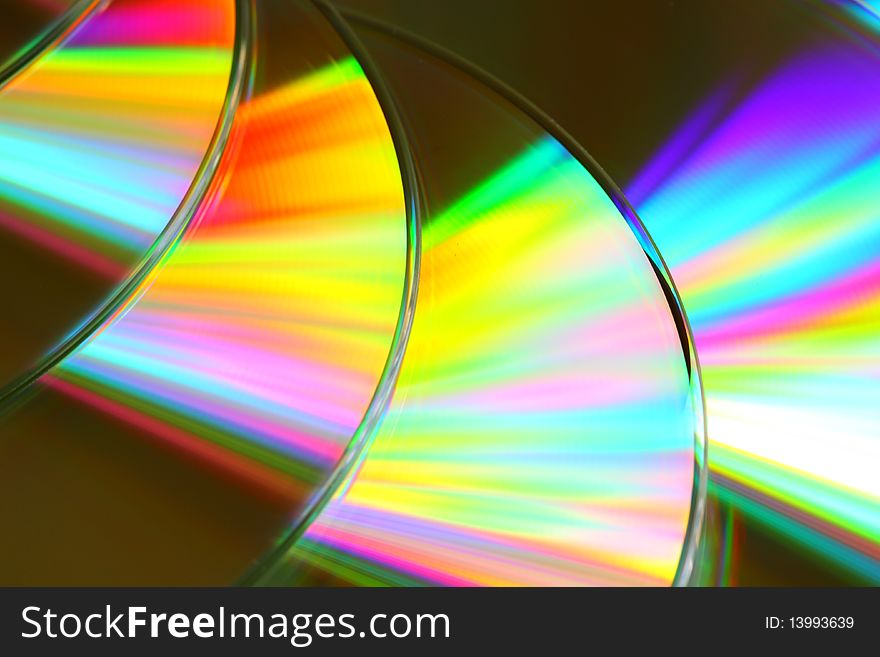 Close up color shot of data discs. Close up color shot of data discs