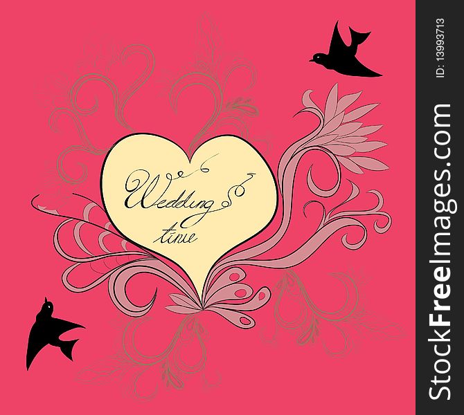 Decorative heart. Universal template for greeting card, web page, background