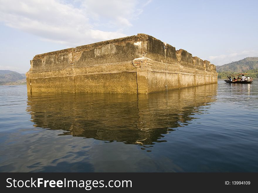 The Drowned Temple in Sangkhlaburi, Thailand