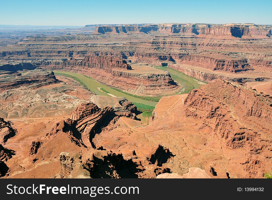 Spectacular view of the Colorado River from the Dead Horse Point Park, Arizona, USA. Spectacular view of the Colorado River from the Dead Horse Point Park, Arizona, USA