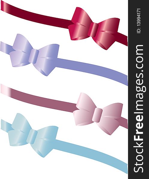 Vector illustration of Colorful gift bows