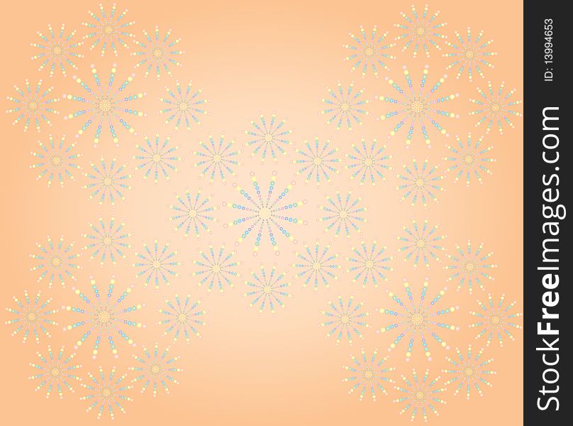 Vector illustration of Floral orange background