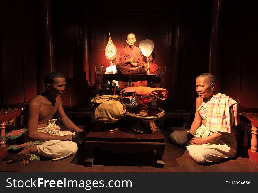 Thai Monk,Waxwork at Nakhon Pathom Province