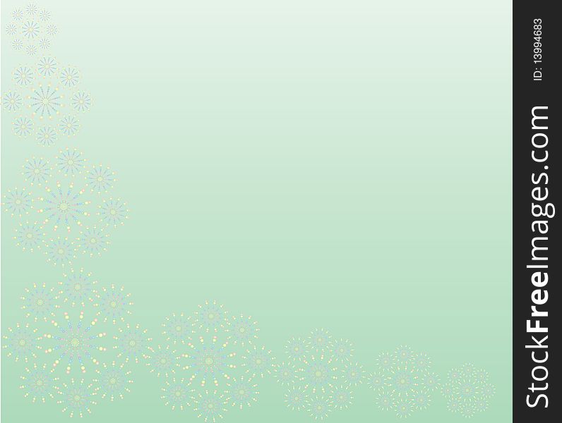 Vector illustration of Green floral background