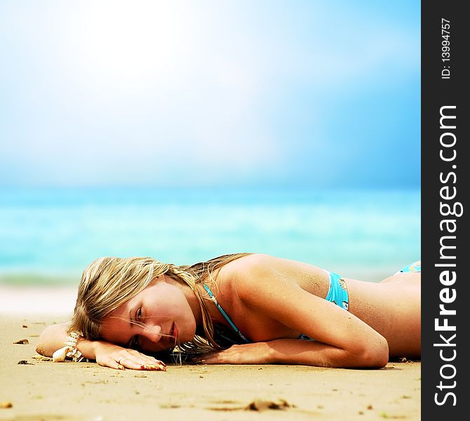 Beautiful Girl On The Beach