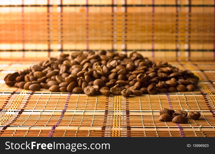 Coffee Beans, Lying On The Straw-mat