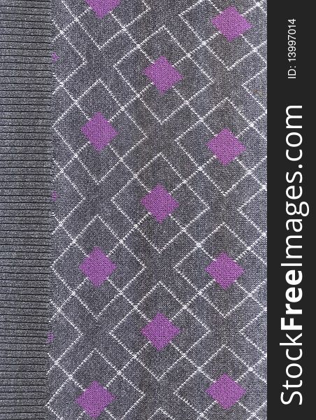 Pattern in  violet and white rhombus on grey background. Pattern in  violet and white rhombus on grey background