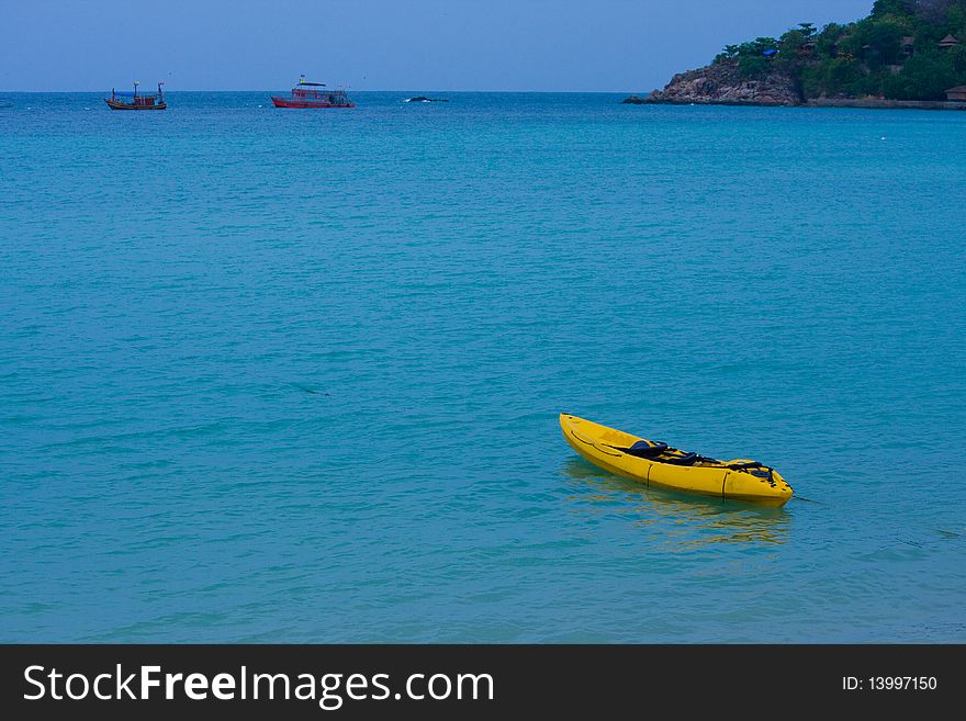 Boat on the beach of Koh Tao Island