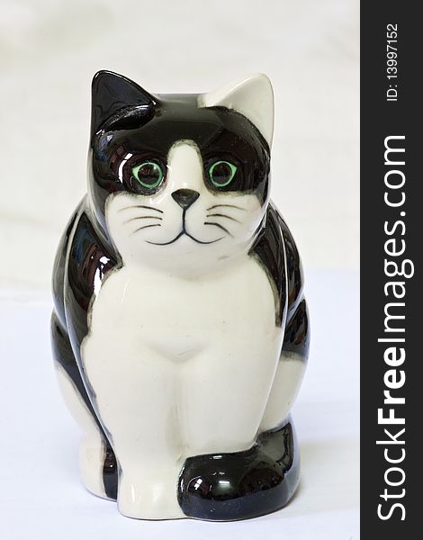Cute Black and White Cat Model