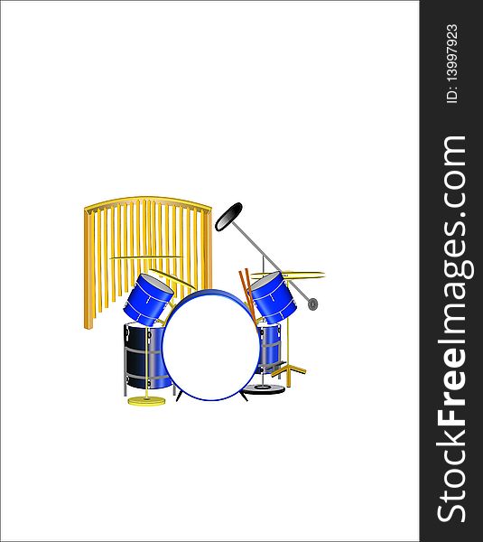 Drum set in 3d