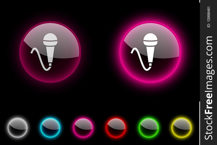Mic realistic icons. Empty buttons included. Mic realistic icons. Empty buttons included.