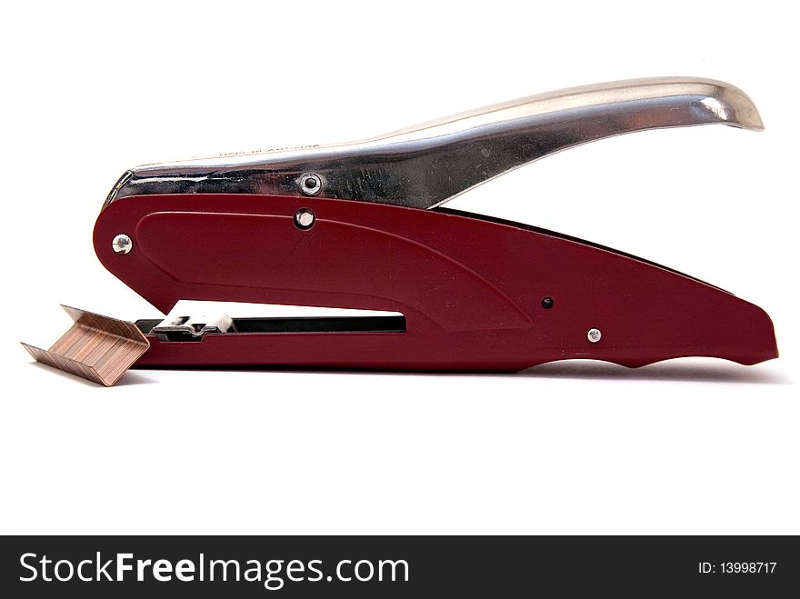 Red Stapler Isolated On White