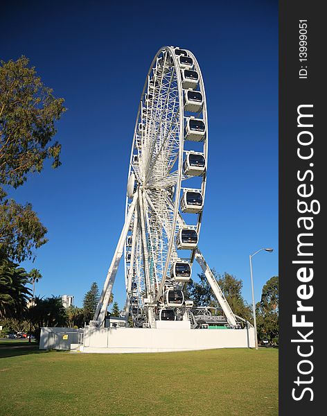 Large white Ferris-wheel in the City of Perth in Western Australia. Large white Ferris-wheel in the City of Perth in Western Australia.