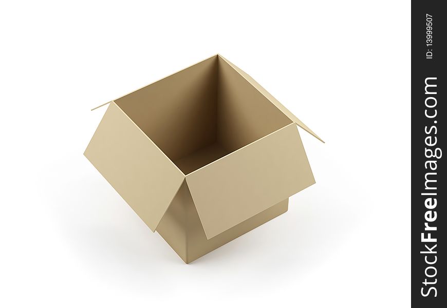 Cardboard box on a white background. Cardboard box on a white background.