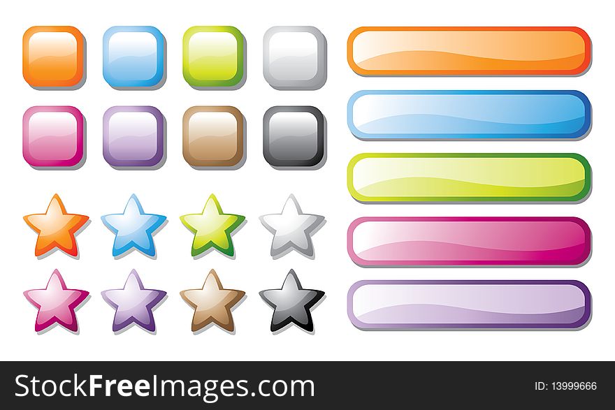 Vector buttons set for design