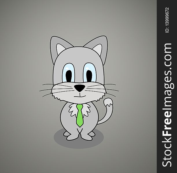 Grey simple business cat. It is fun.