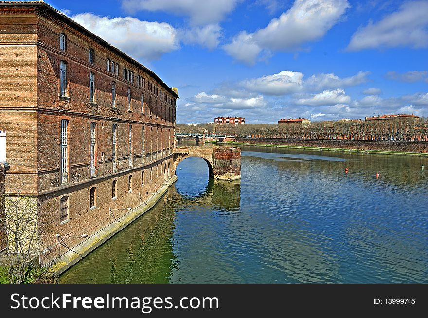 View at the river Garonne in the french city Toulouse. View at the river Garonne in the french city Toulouse