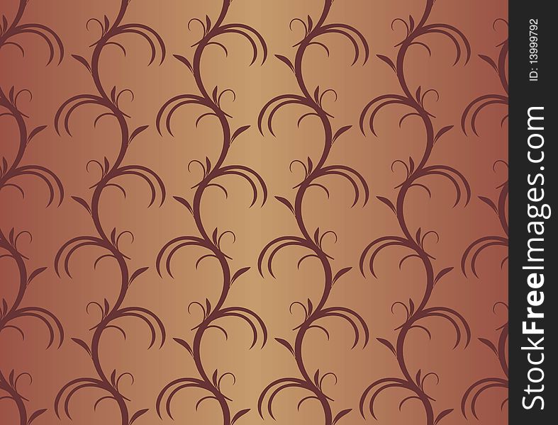 Retro-styled seamless pattern on brown background. Gradient used. Retro-styled seamless pattern on brown background. Gradient used.