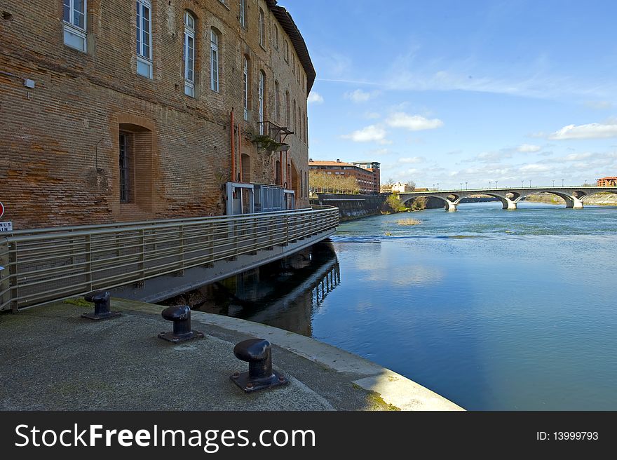 View at the river Garonne in the french city Toulouse. View at the river Garonne in the french city Toulouse