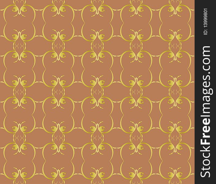 Seamless yellow pattern on light-broun background. Seamless yellow pattern on light-broun background