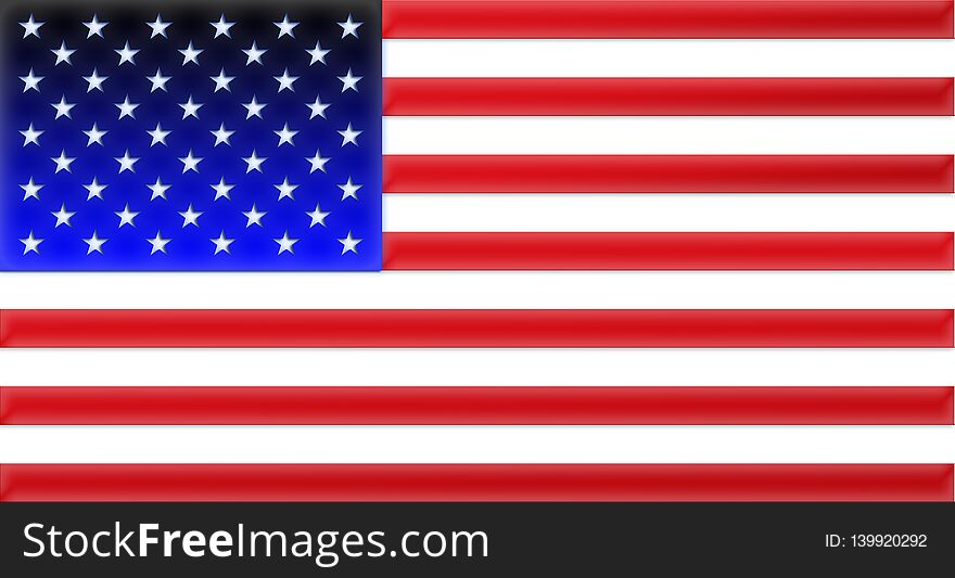 Illustration Flag Of USA Design Vector Sticker National Flag USA National Flag Symbol Of Nation Vector Image Of United States