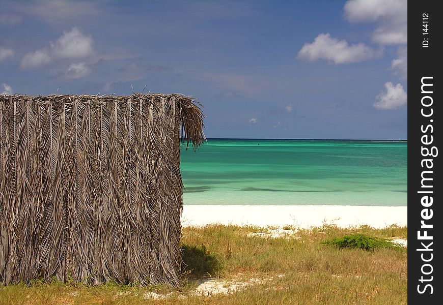Windshield on a caribbean beach...