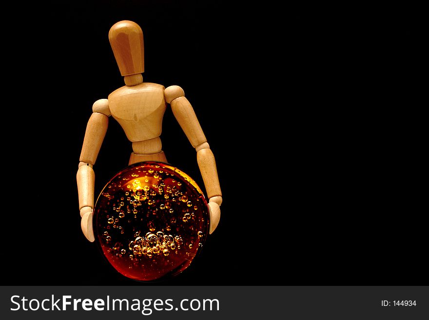 Psychic mannequin - holding an orange orb