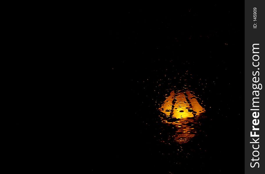 Darkness, Rain And Lamp-post