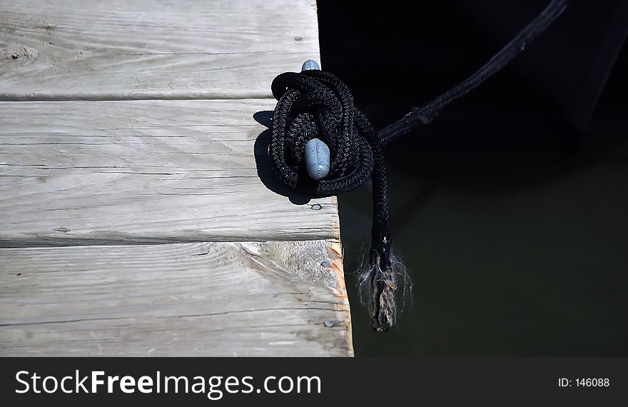 Rope tied to the dock