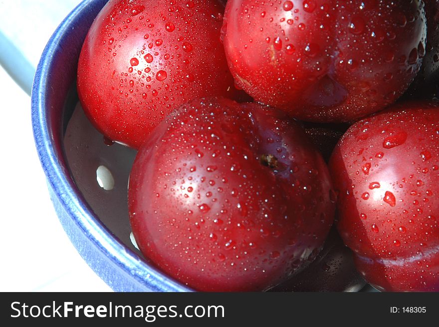 Plums in a bowl