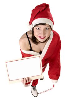 Woman In Santa Fancy Dress Stock Images Woman In Santa Fancy Dress Stock Images