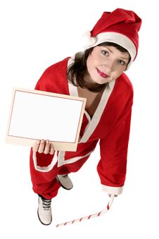 Woman In Santa Fancy Dress Royalty Free Stock Photo