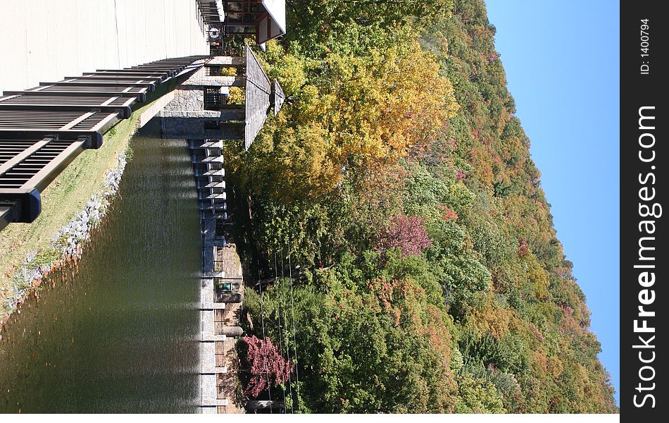 Walkway around lake susan, montreat north carolina. Walkway around lake susan, montreat north carolina