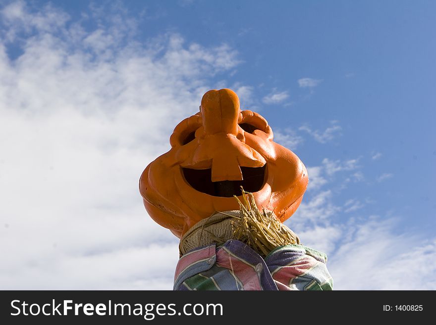 Scarecrow head on the farm