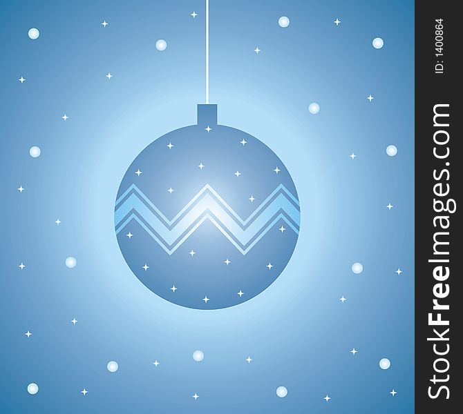 Blue gradient background with christmas ball