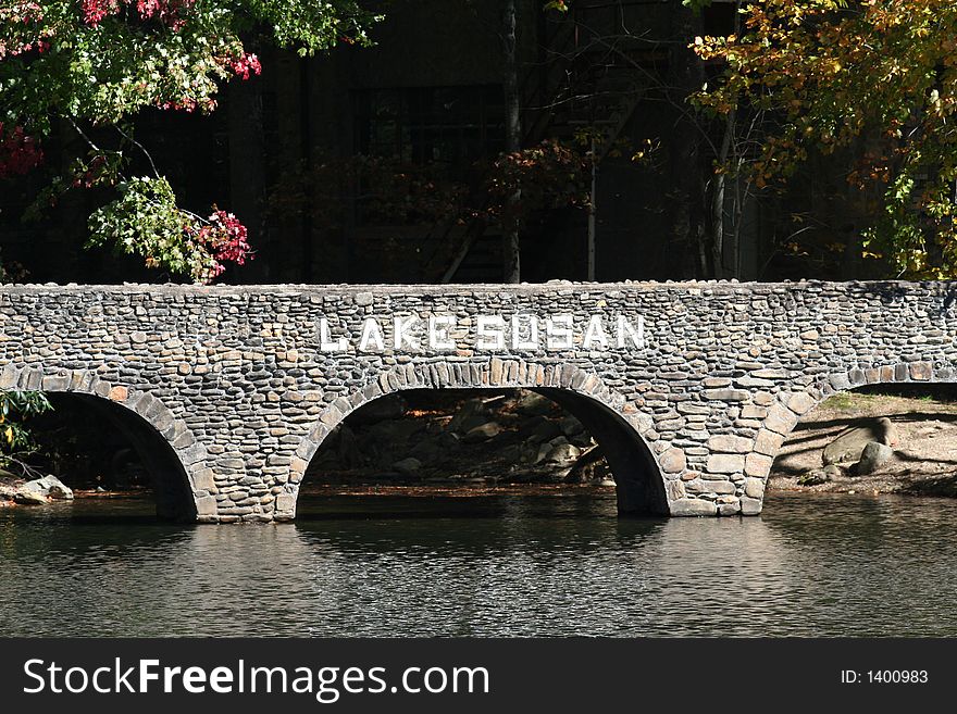 Bridge over lake susan, montreat north carolina